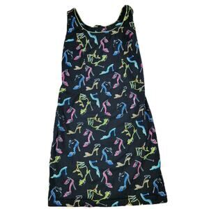 Vanity Collection Shoe Dress Neon Sequin Heels Preppy School Artsy